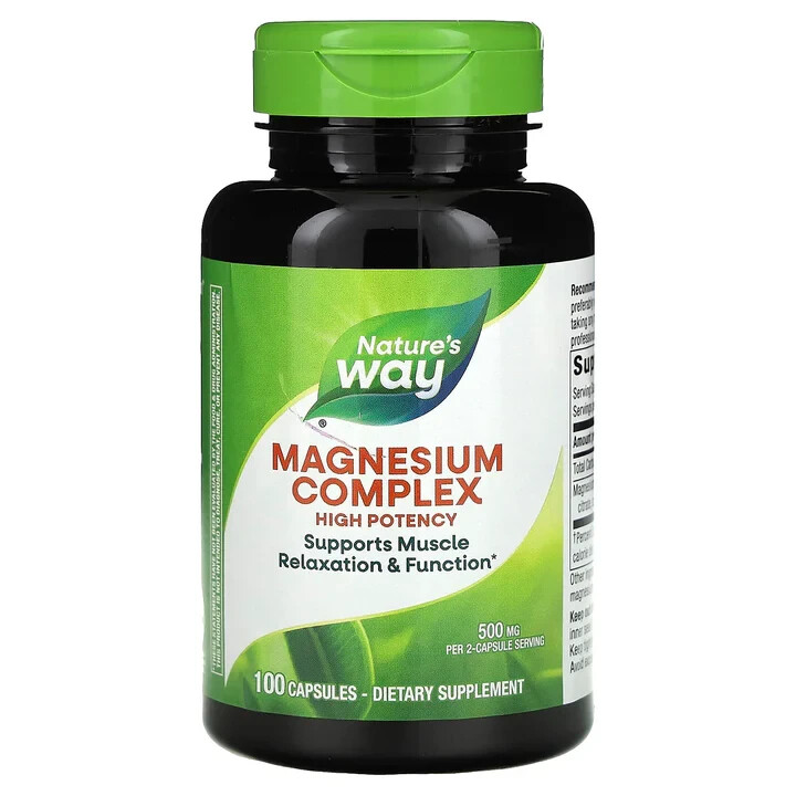 Nature’s Way Magnesium Complex Dietary Supplement Capsules 500 mg 100 ct