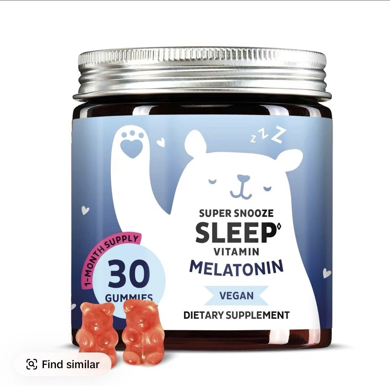Bears With Benefits Melatonin Gummies & Vitamin B6 Vegan Sleep Gummies Ex:12/26