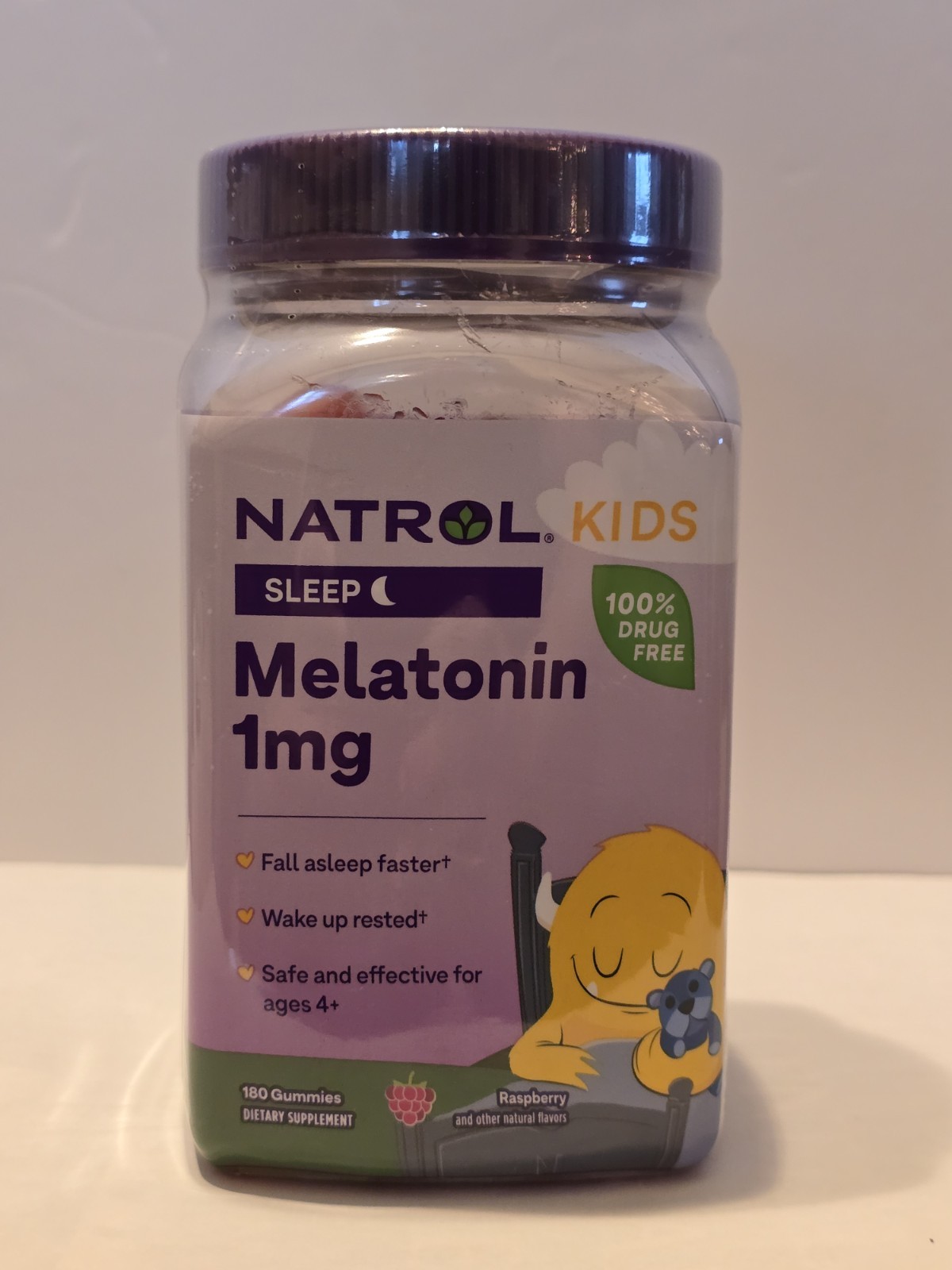 Natrol Kids Melatonin Sleep Gummies, 1mg, 180 Count, Raspberry 03/2026