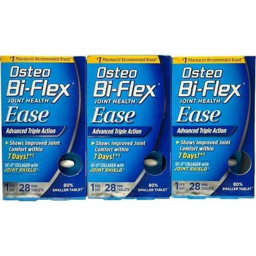(3) Osteo Bi-Flex Ease with Vitamin D Joint Supplements 28 Mini Tablets 12/2026+