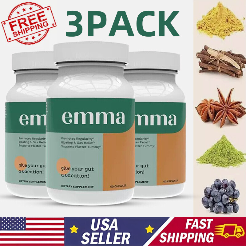 3 PACKS Emma Relief Supplement KONSCIENS KETO for Gut Bloating -180 Capsules