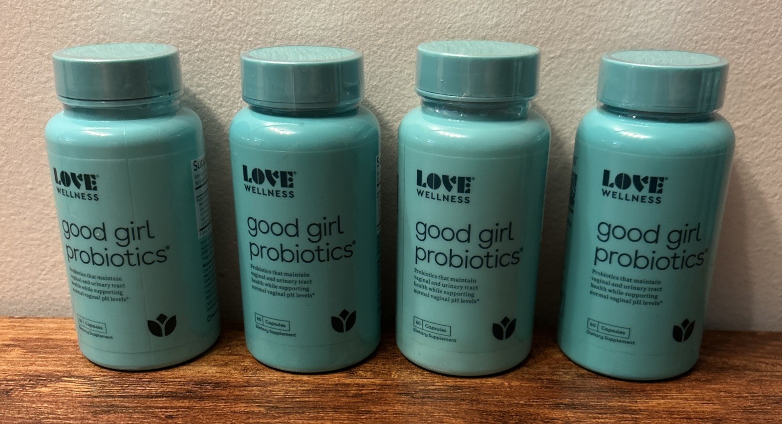 4 Bottles, Love Wellness Good Girl Probiotics Exp 08/2027 – 60 Capsules