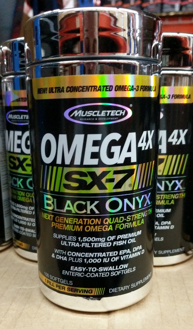 Muscletech Omega 4X SX-7 Black Onyx 100 Softgels – FIsh Oil – Free Shipping