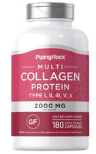 Multi Collagen Capsules | 180 Count | Complex Supplement | by Piping Rock
