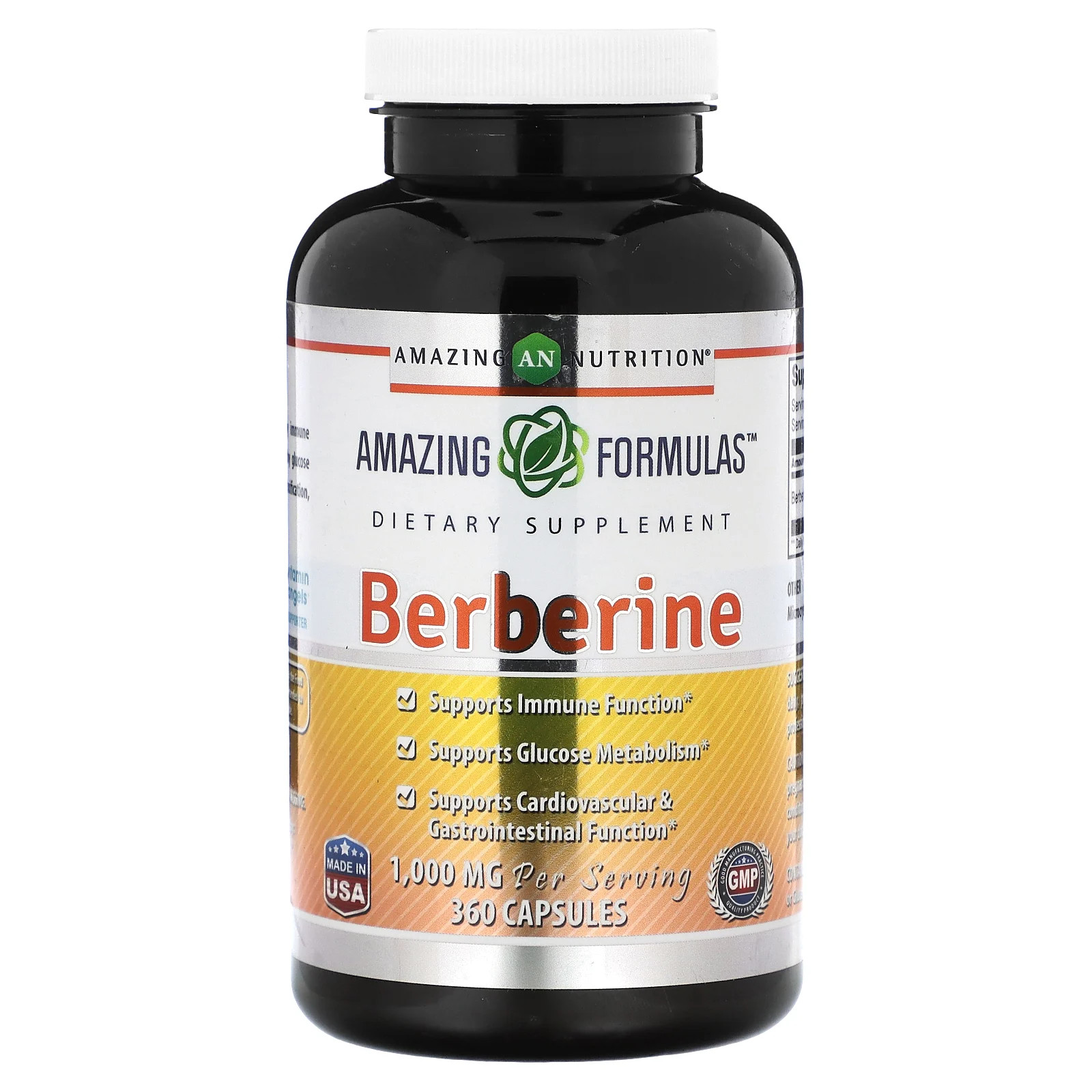Berberine, 360 Capsules (500 mg per Capsule)