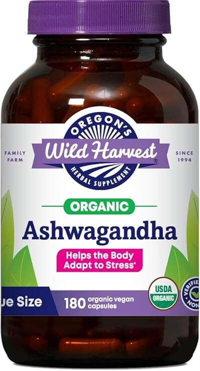 Oregon’s Wild Harvest Organic Ashwagandha 180 Capsules Exp 12/2028