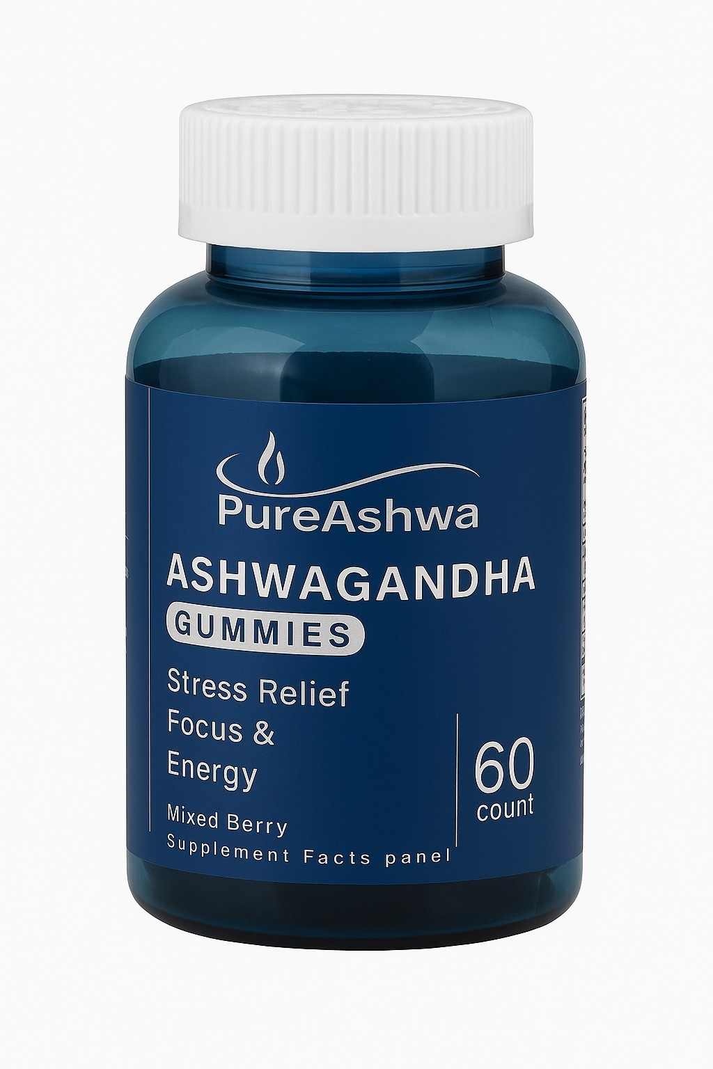 PureAshwa Ashwagandha Gummies – Stress Relief, Focus & Energy-60 Count Mixed B.