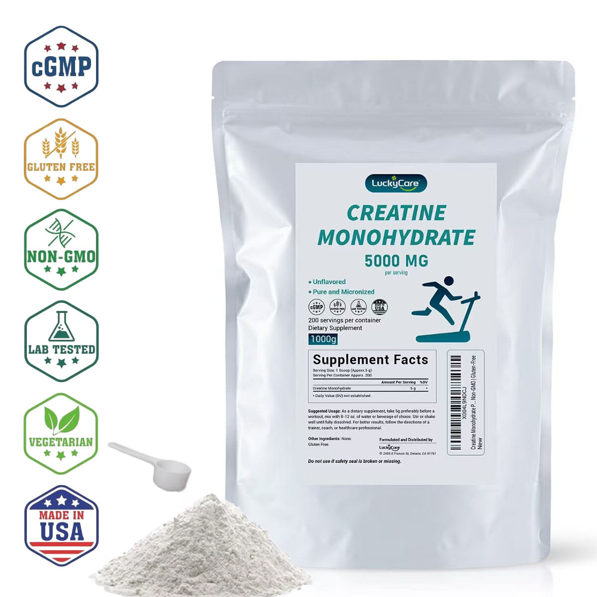 Creatine Monohydrate 5000 mg Pure Micronized Creatine – Creatine Powder for Work