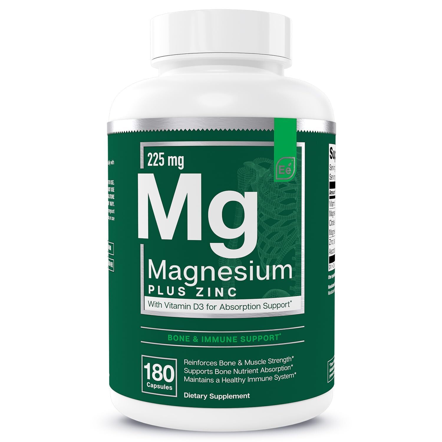 Magnesium Zinc Vitamin D3 Supplement Sleep Immune Bone Support 200mg 3 Month