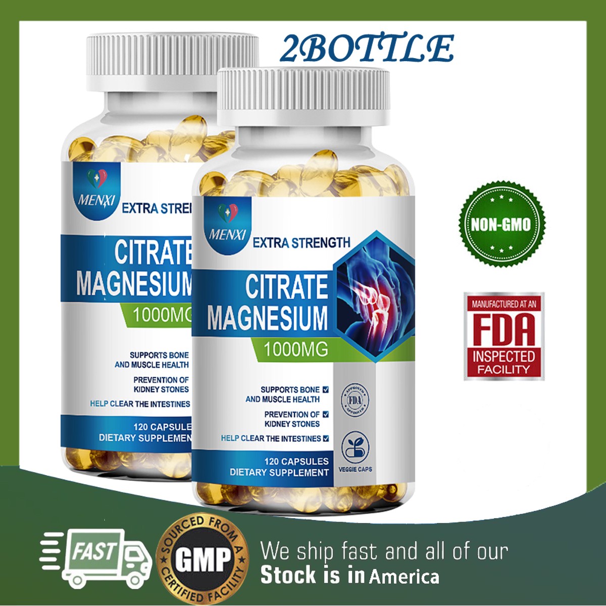 Magnesium Citrate 1000mg Capsules Super Strong Effective Vegan Capsules 240Pills