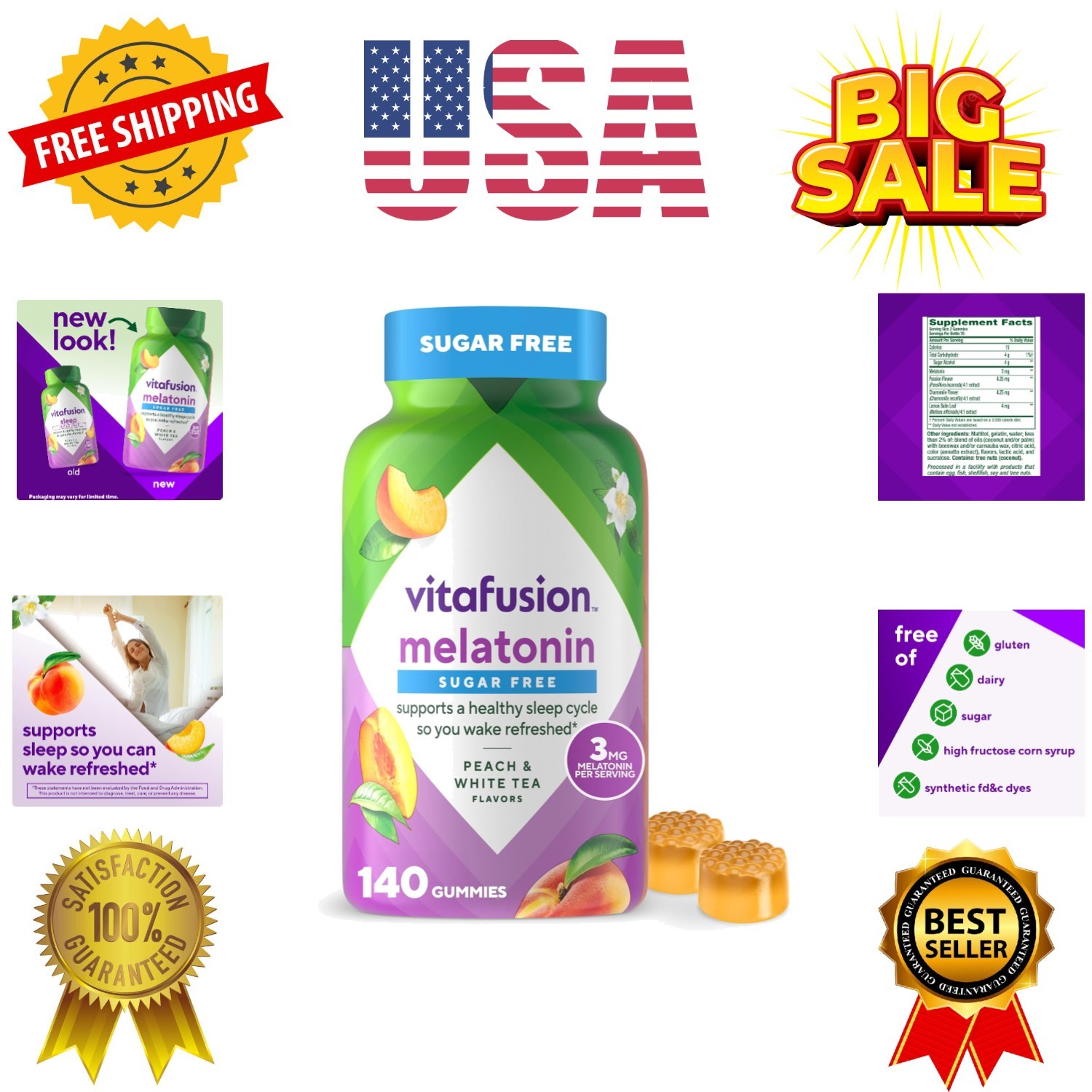 Melatonin Gummy Vitamins, 140 Count Pack of 1