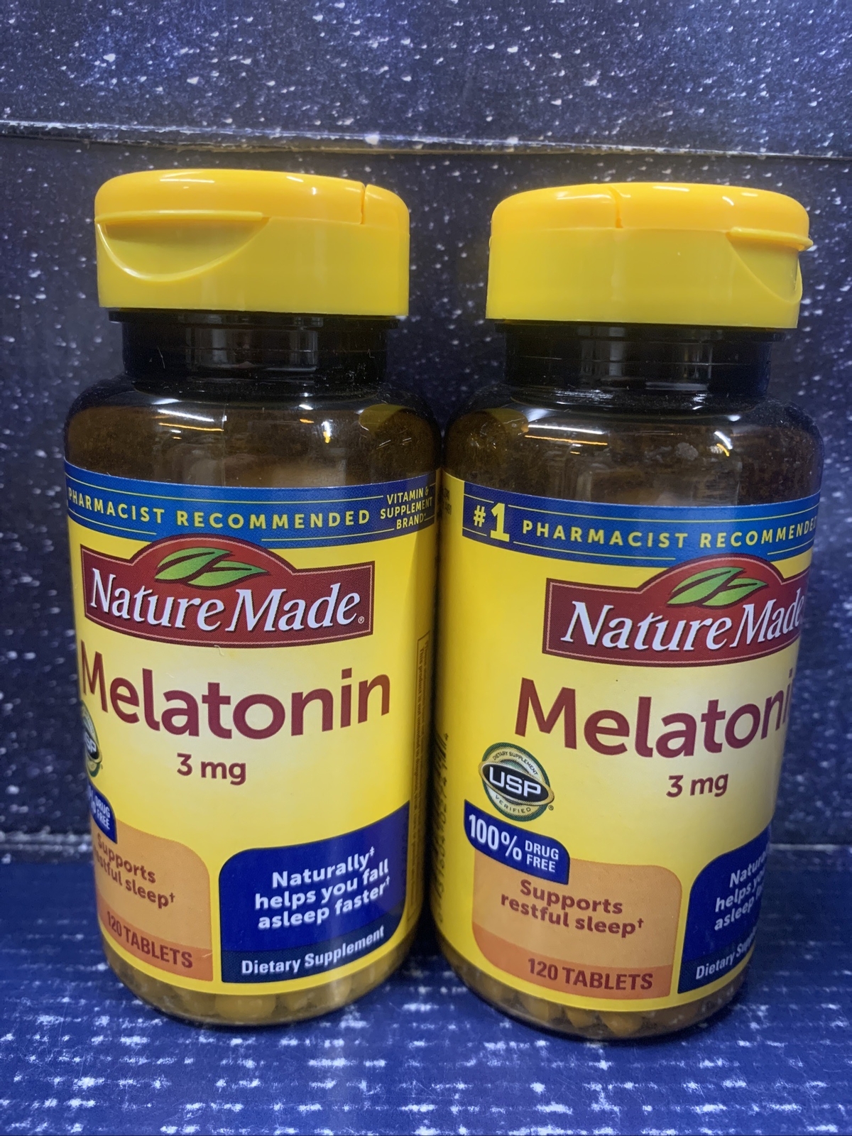 2 Pack Of Nature Made Melatonin 3 mg 120 Tabs Dietary Supplements 08/25