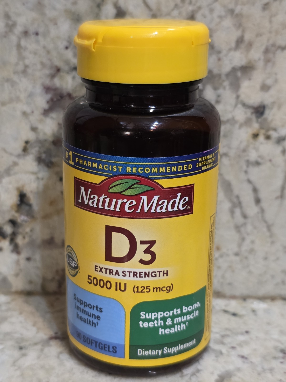 Nature Made Vitamin D3 5000 IU (125 mcg) Softgels, Extra Strength Vitamin D