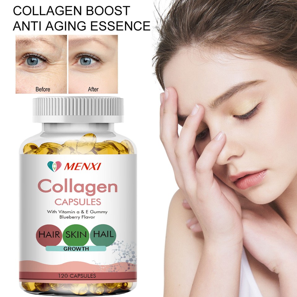 100% Natural Multi Collagen Peptides Anti Aging Skin Collagen Pills 120 Capsules