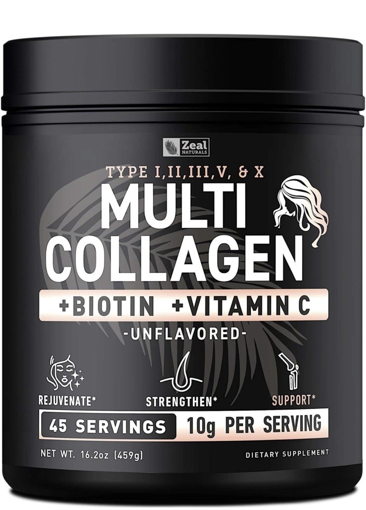 Premium Multi Collagen Peptides Protein Powder (1, 2, 3, 5 & 10) with Vitamin C,