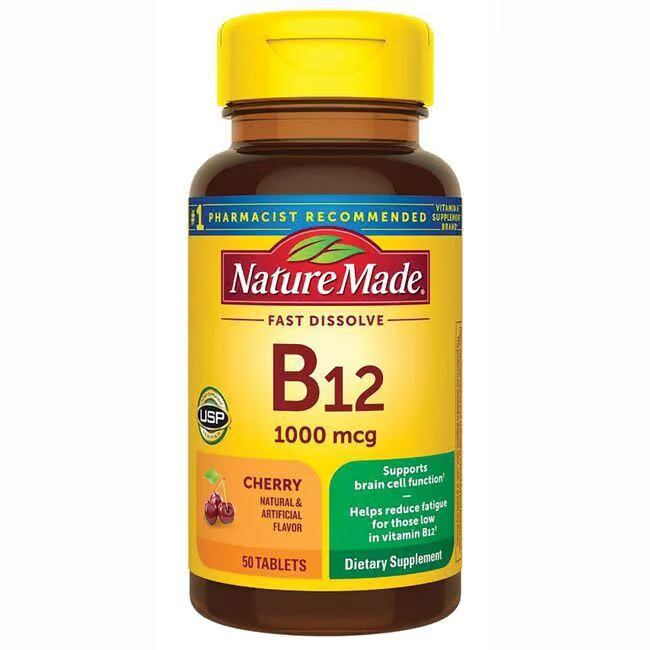 Nature Made Vitamin B-12 – Cherry 1,000 mcg 50 Tabs