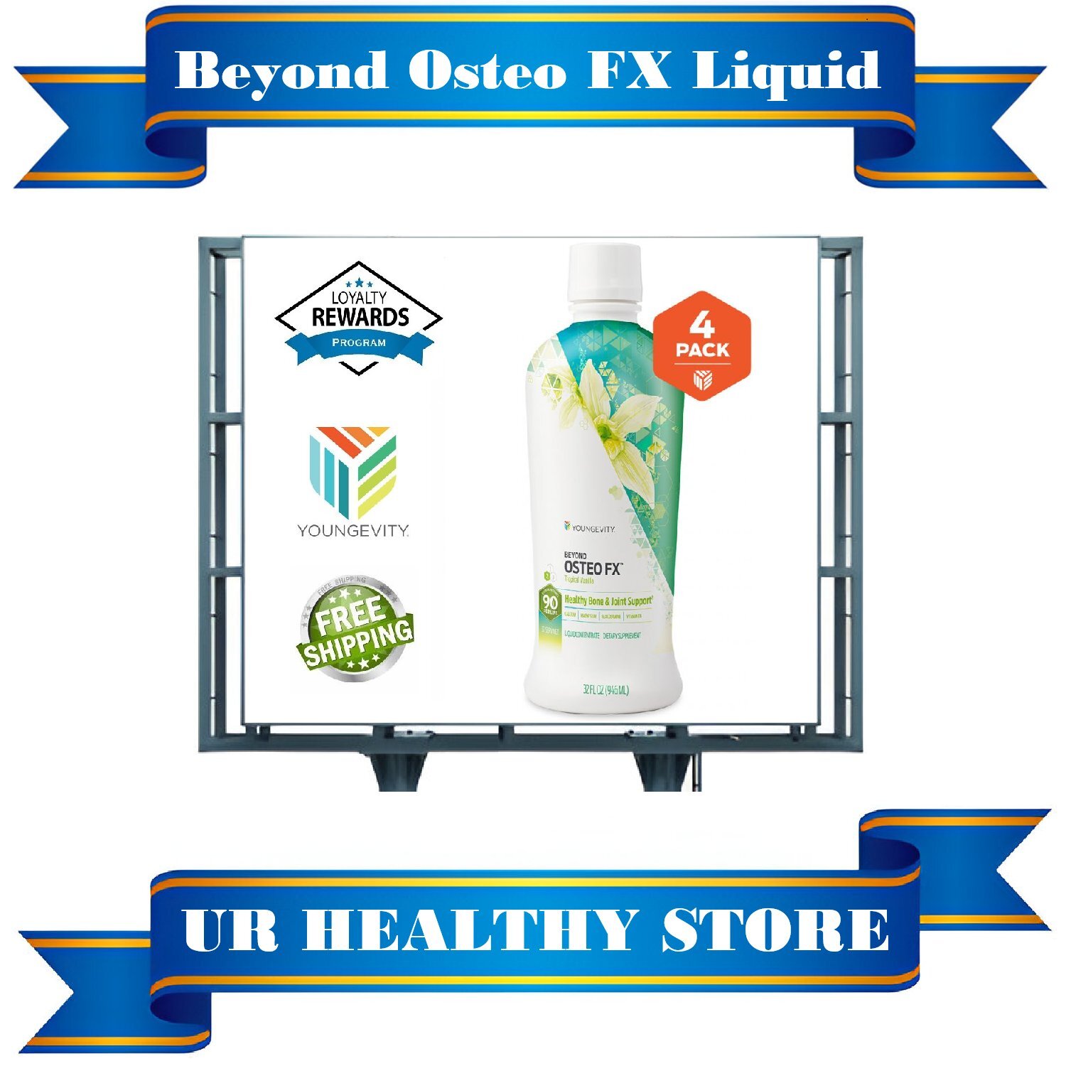 Youngevity Beyond Osteo FX Liquid 32 fl oz (4 PACK) | Bone & Joint Health