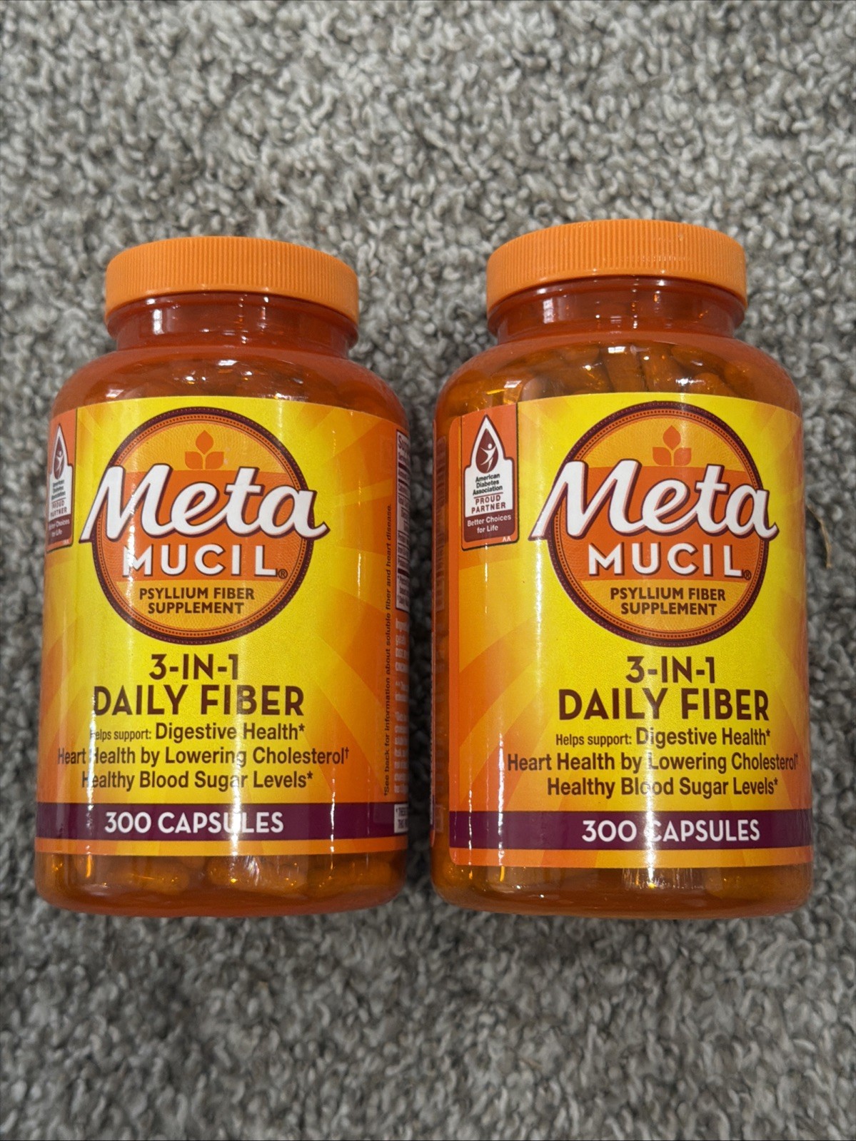 2~Metamucil Multi-health Psyllium Fiber Supplement Caps 300ct Exp 09/2027+