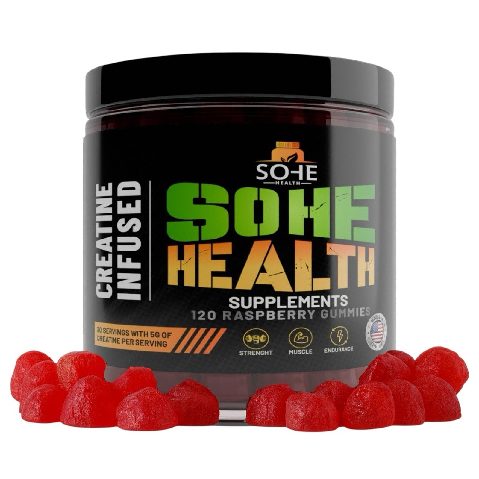 SOHE HEALTH CREATINE GUMMIES – 0.18oz CREATINE MONOHYDRATE PERSERVING,,