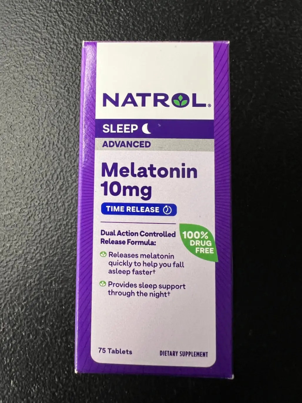 Natrol Sleep Advanced Melatonin 10mg Time Release Dietary Supplement 75 Tablets