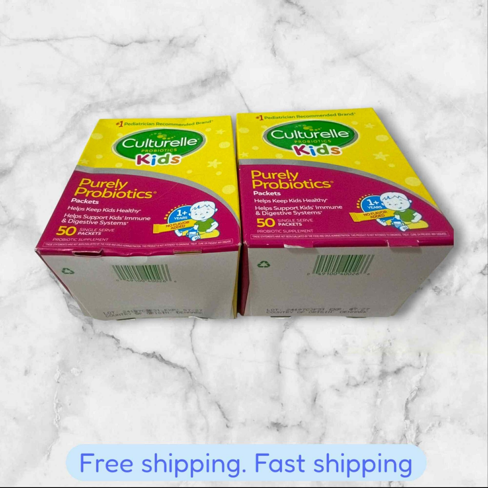 FOR 2 Culturelle Probiotics Kids Purely Probiotics 50 Packets EXP05/26+ NEW SHIP