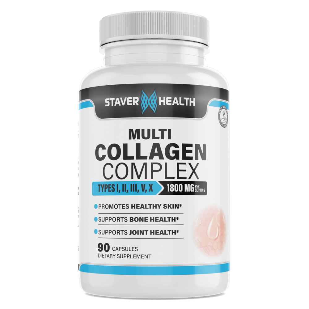 Collagen Peptides Pills 1500mg Mu Collagen Complex Capsules (Types I,II,III,V,X)