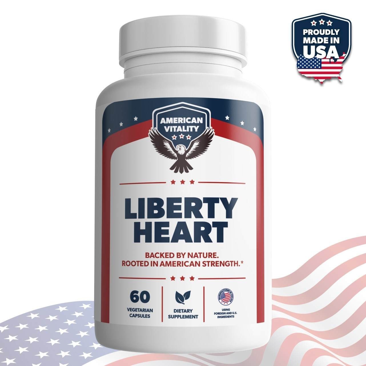 Premium Liberty Heart Supplement American Vitality for Healthy Cholesterol Level
