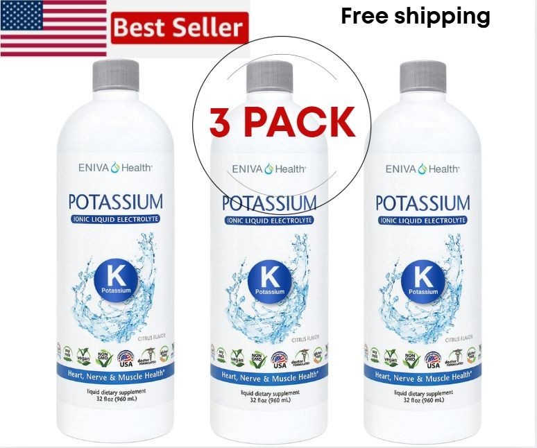 3 PACK Eniva Potassium Mineral Liquid Concentrate