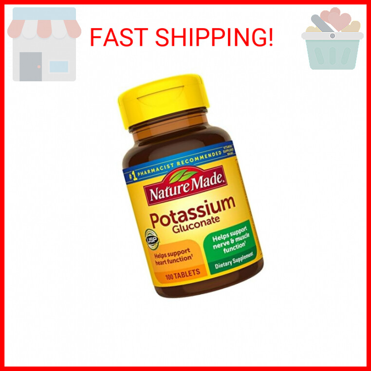 Nature Made Potassium Gluconate 550 mg, Dietary Supplement for Heart Health Supp