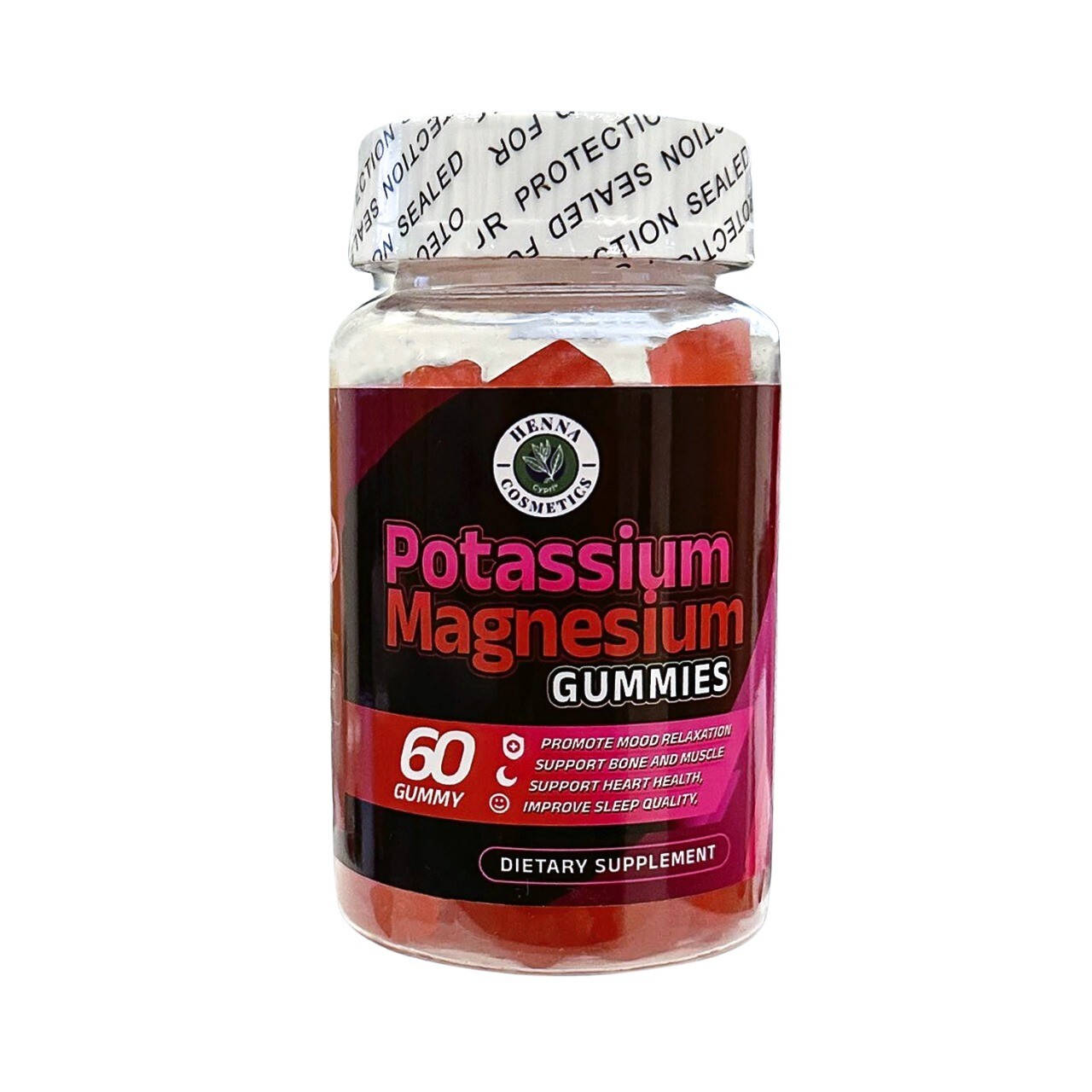 Potassium Magnesium 60- Gummies Dietary Supplement -Henna Cosmetics