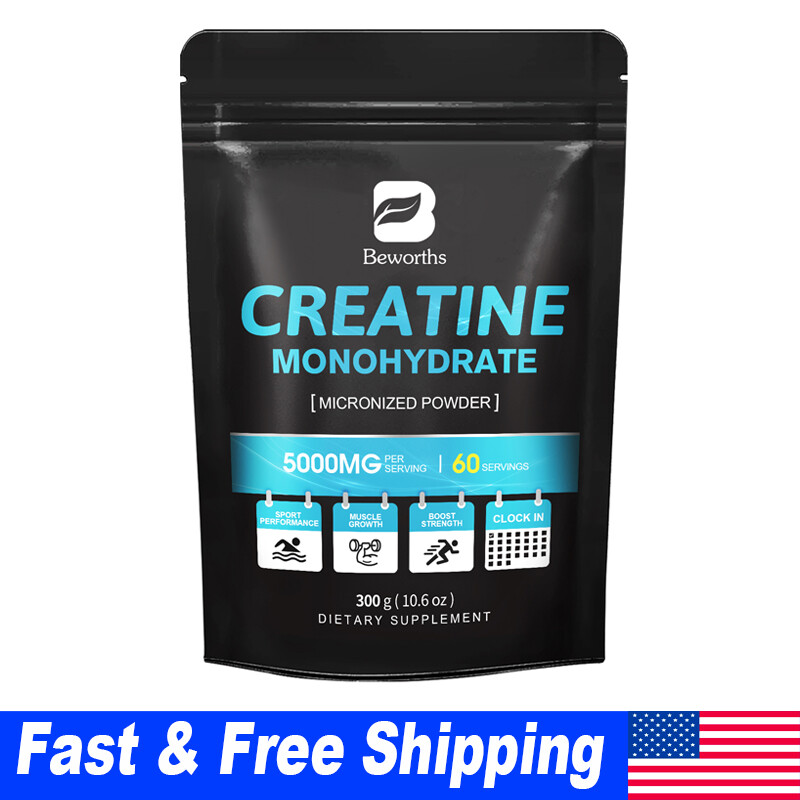Micronized Creatine Monohydrate Powder 60 Servings, Unflavored Creatine 10.6 oz
