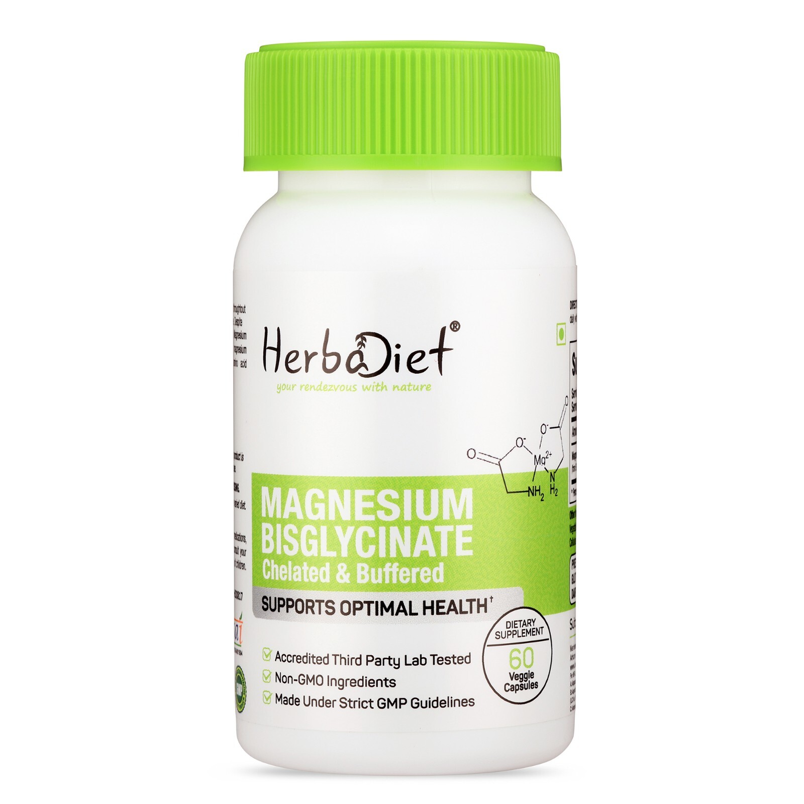 Magnesium Bisglycinate Capsules- Essential Mineral – 500mg – Fully Chelated