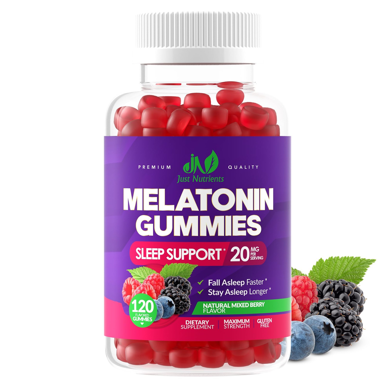 Melatonin 20Mg Gummies For Adults (120 Count) – Maximum Strength Sleep