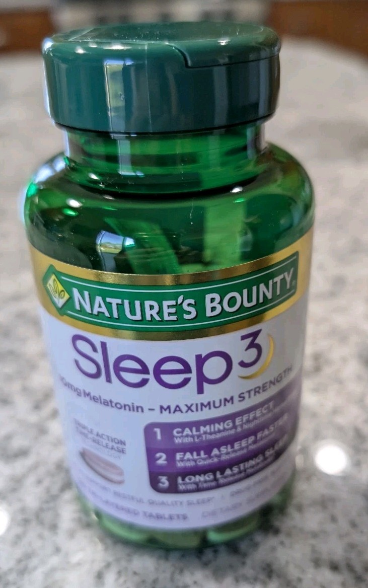 Nature’s Bounty Sleep3 10mg Melatonin, 120 Tablets Triple Action Exp 4/2027
