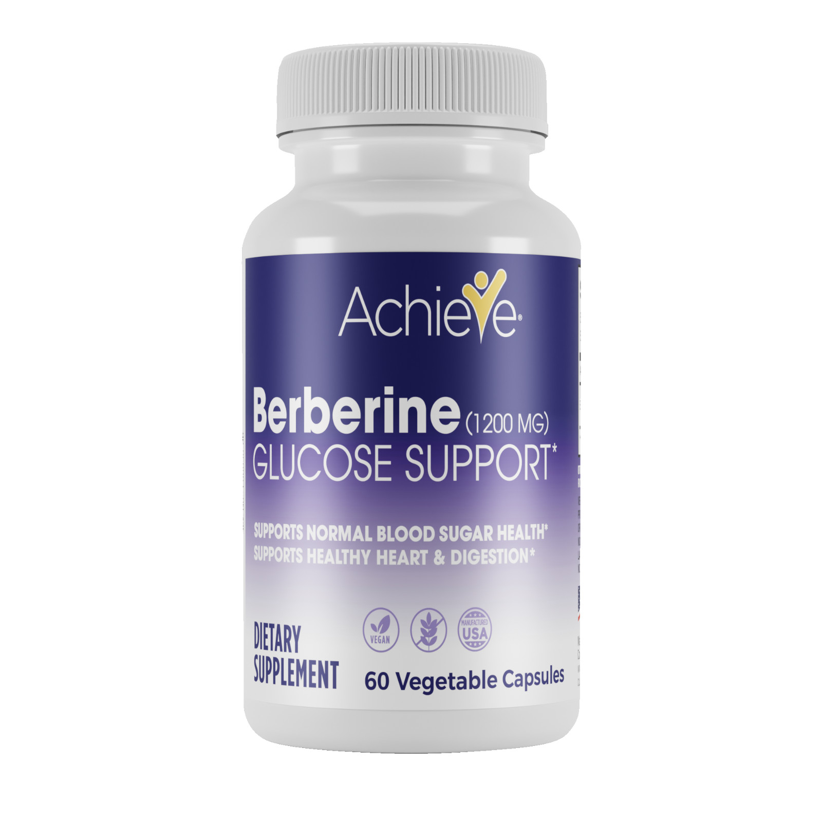 Achieve Berberine 1200 mg, Blood Sugar & Cholesterol Support, 60-Count
