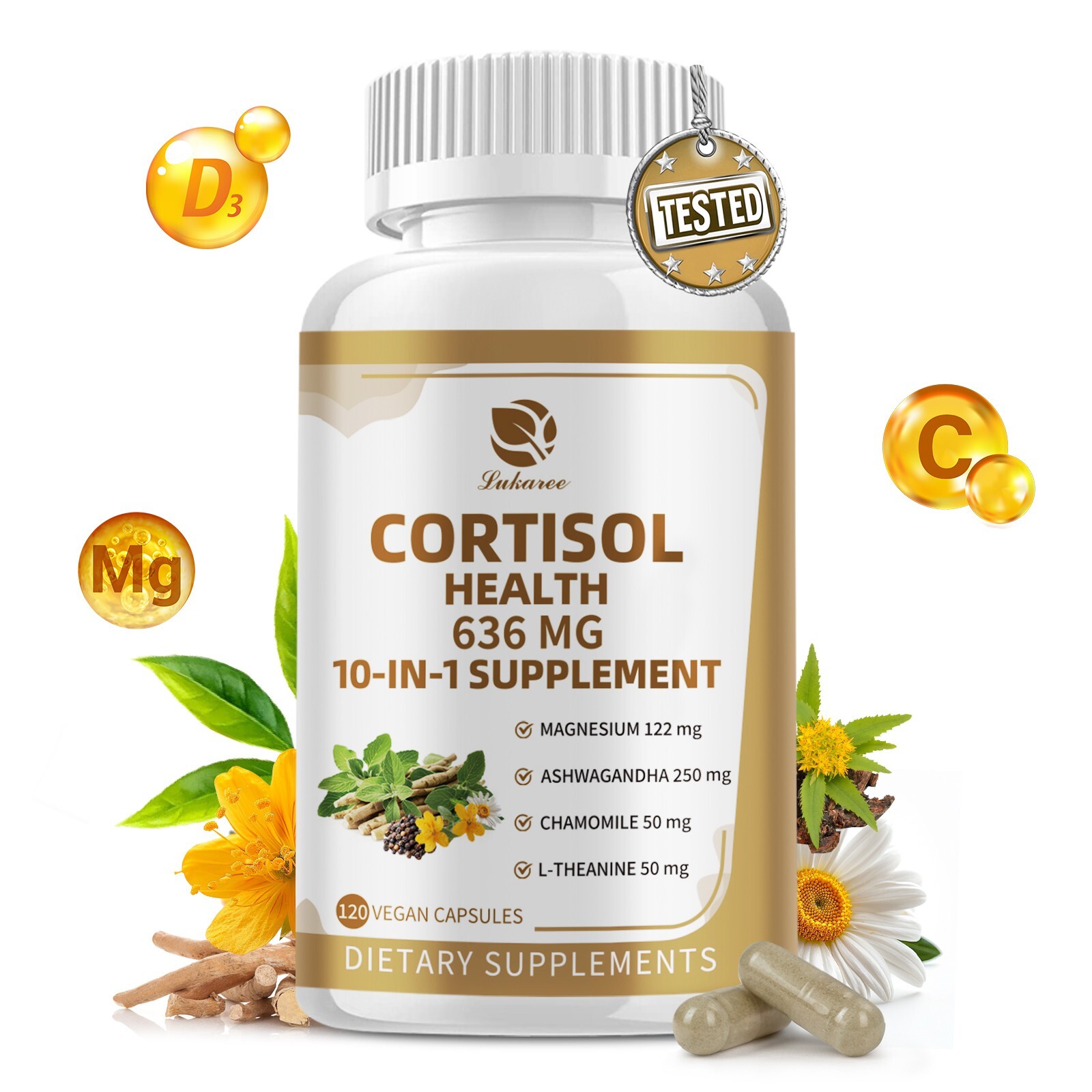 Cortisol Magnesium Ashwagandha L-Theanine – Relieve Stress Balanced Adrenal