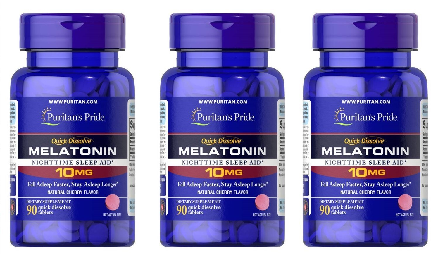 Melatonin 10Mg Super Strength Quick Dissolve Cherry Flavor 3X90=270 Tablets 2027