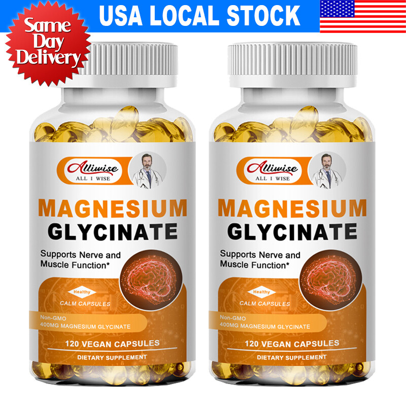 2Pack Magnesium Glycinate High Absorption,Improved Sleep,Stress & Anxiety Relief