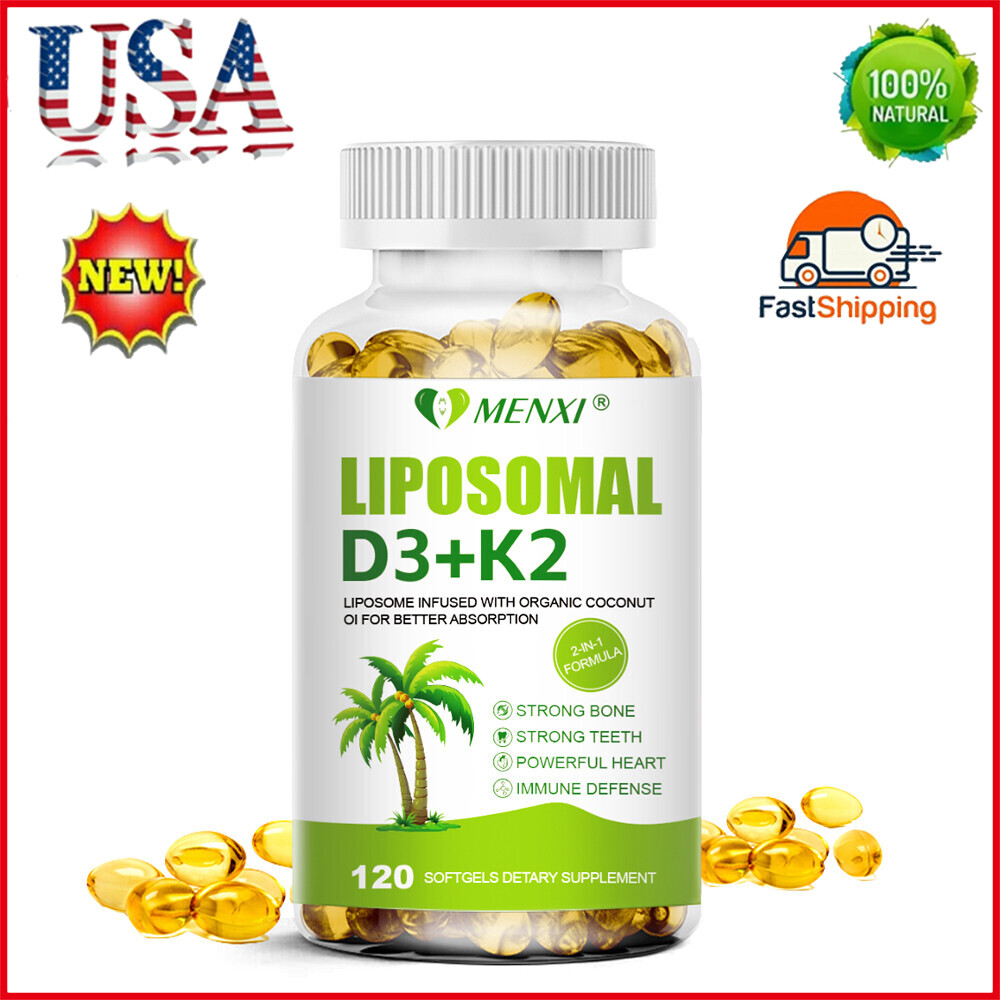 Liposomal Vitamin D3 Supplement 5000 IU K2 MK7 100mcg, Strong For Bone Health