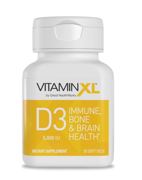 VitaminXL  D3 High Potency Daily Vitamin D 5000 IU 125mcg Immune Support