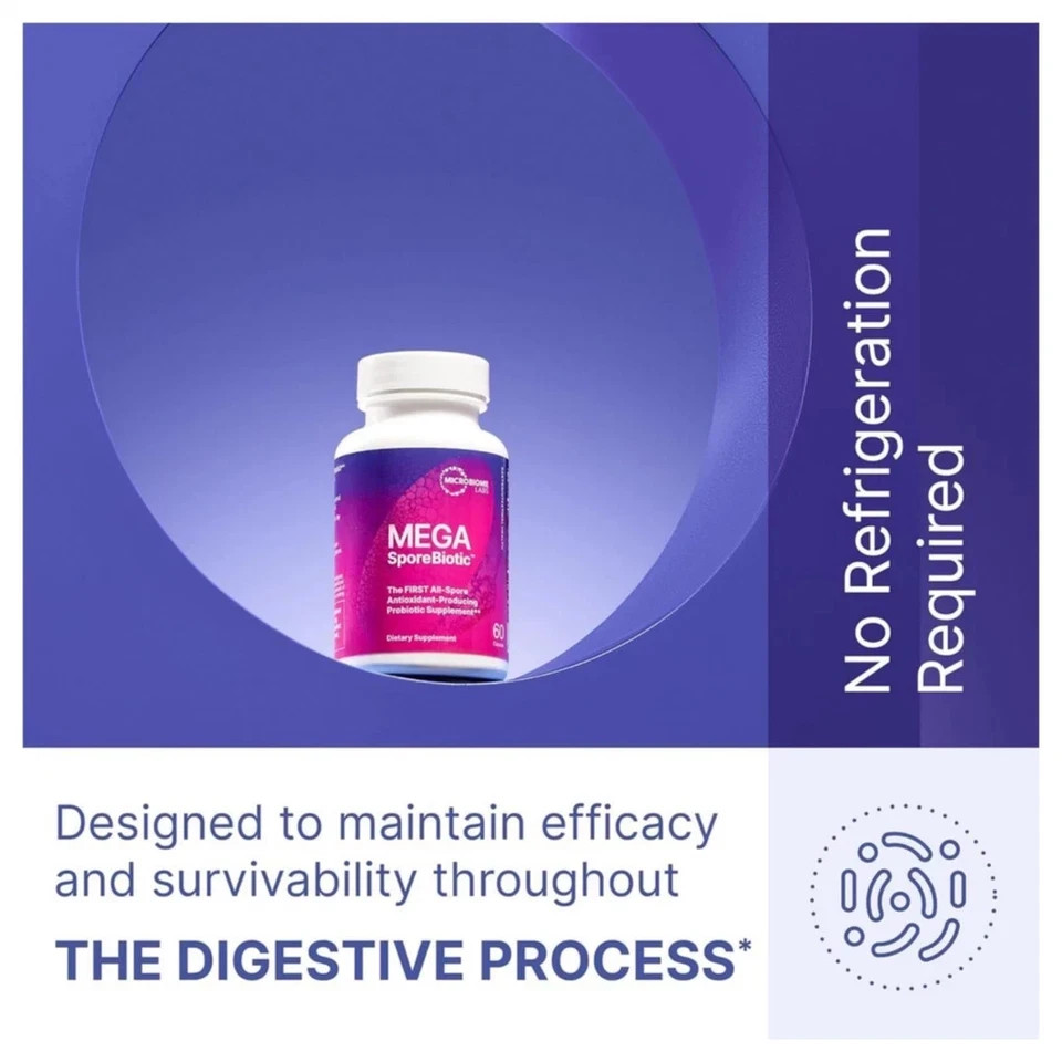 Mega Sporebiotic 180 Capsules Microbiome, Gut Health Probiotic Men And Women
