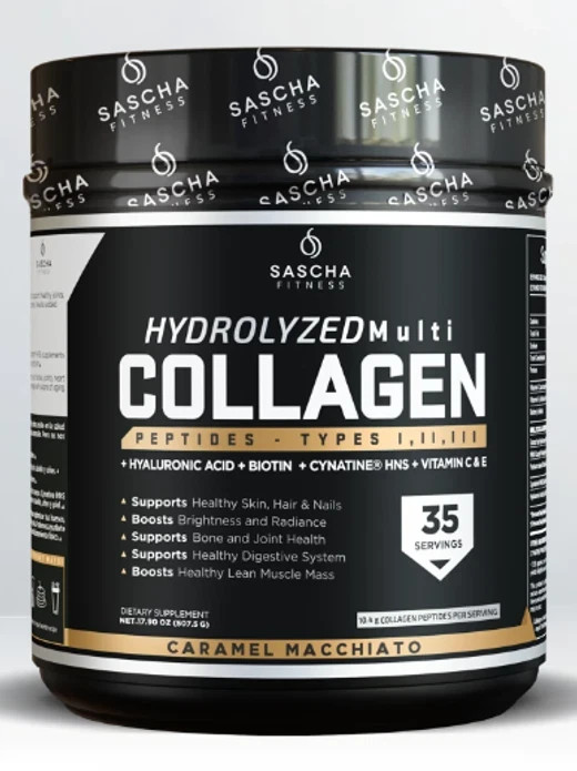 SASCHA FITNESS Hydrolyzed Multi Collagen Peptides Types 1,2 & 3 Caramel Machiato
