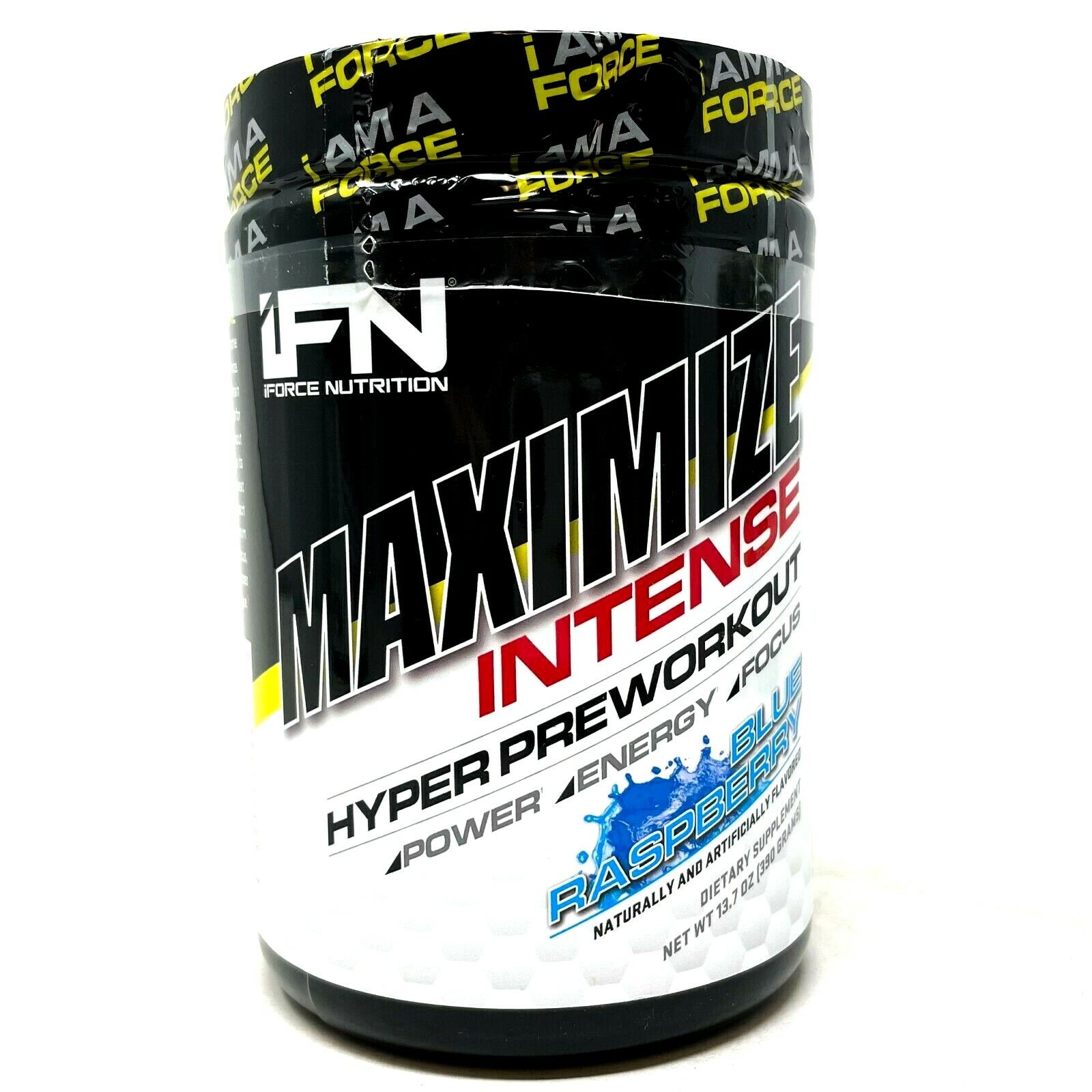 iForce Nutrition MAXIMIZE INTENSE Pre-Workout BLUE RAZZ  Hyper 350mg Caffeine