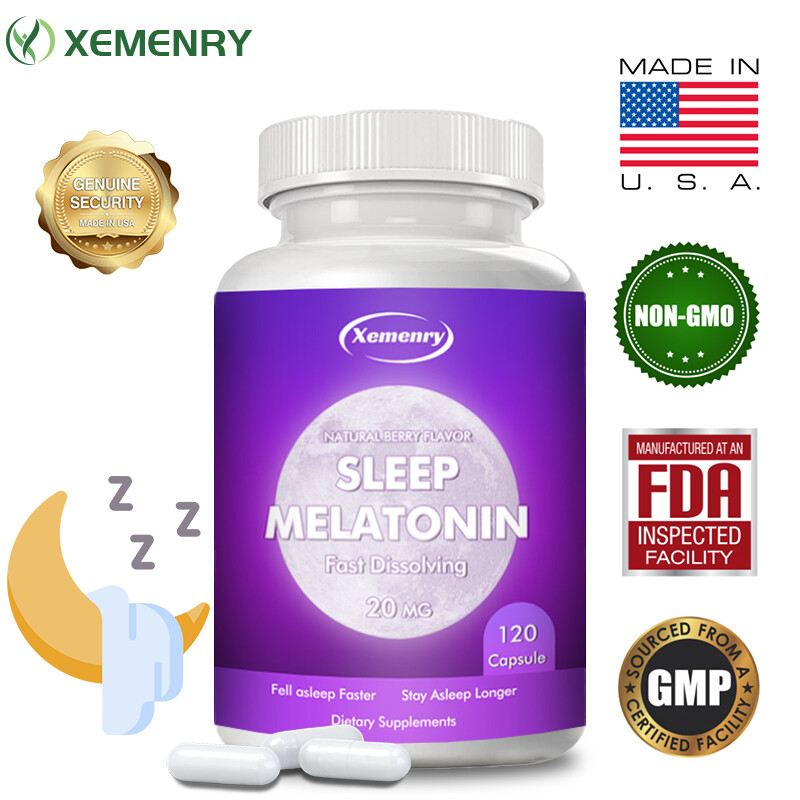 Melatonin 20mg – Night Sleep Aid Supplements, Fall Asleep Fast and Stay Asleep