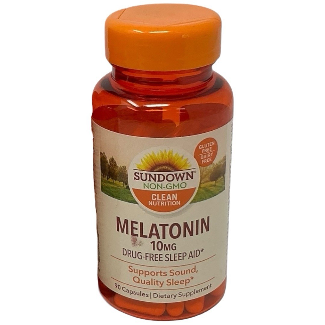 Sundown Natural Melatonin 10 mg, Drug-Free Sleep Aid, 90 Capsules