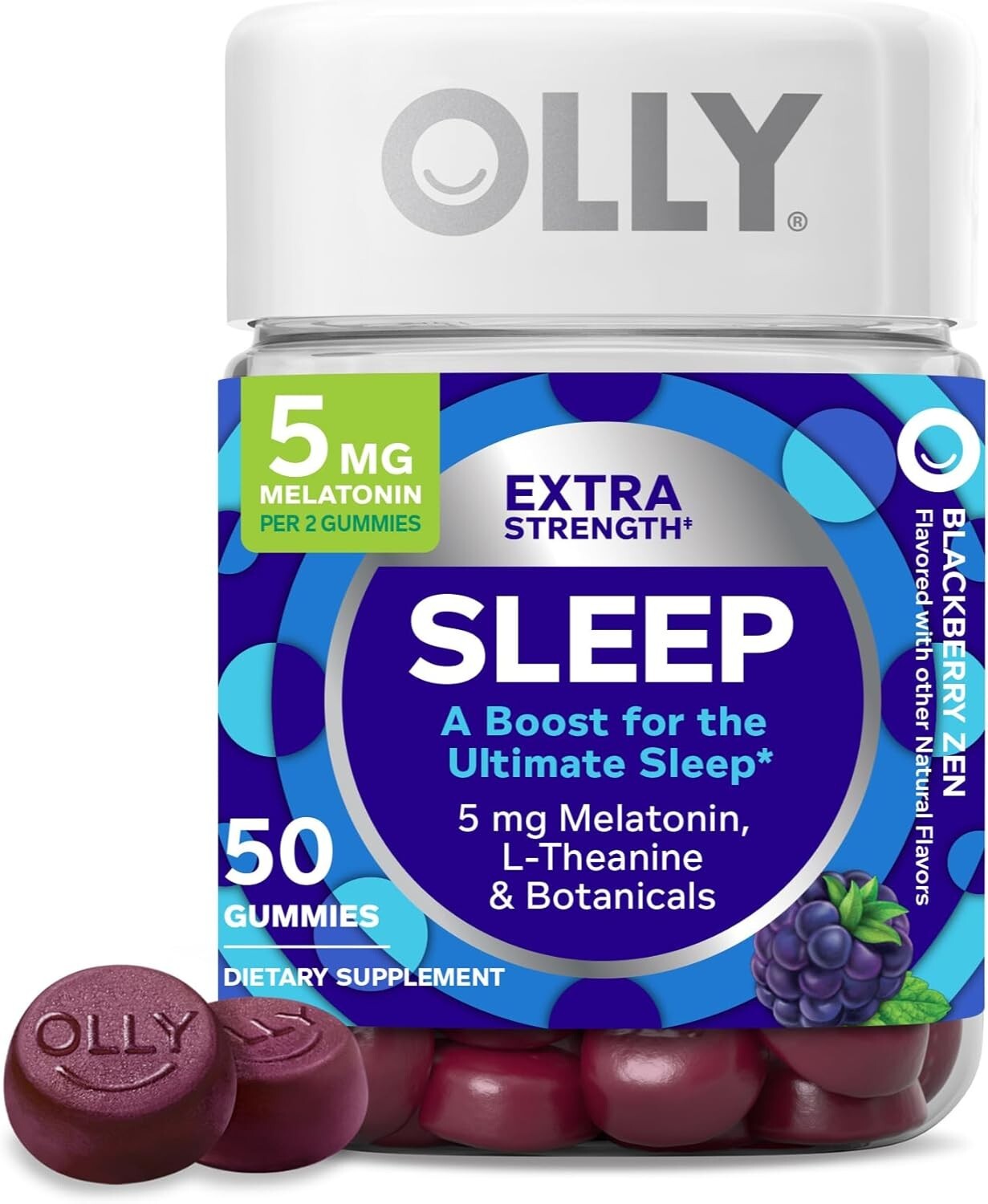 OLLY Extra Strength Sleep Gummy, 5 mg Melatonin, 50 Count (Pack of 1)