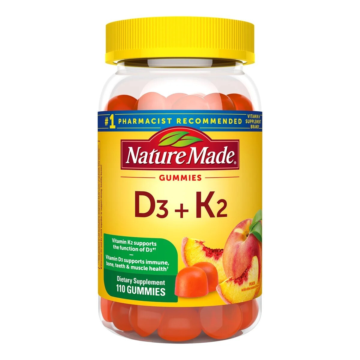 Nature Made D3 + K2 Gummies, 110 Gummies – EXP  06/2026 New – Free Shipping!