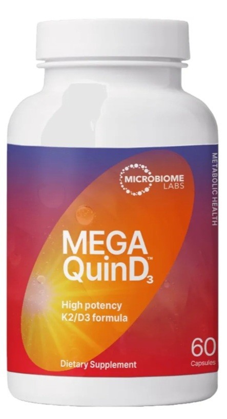 Microbiome Mega Quin D3 High Potency Vitamin D3 K2 Supplement 60 caps
