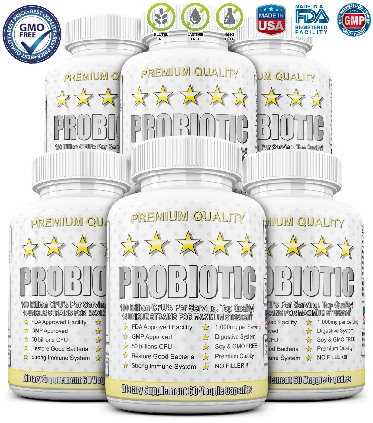 6X ULTRA PROBIOTIC 50-100 Billion CFUs RAW WHOLE ULTIMATE FLORA PRIMAL KEY RENEW