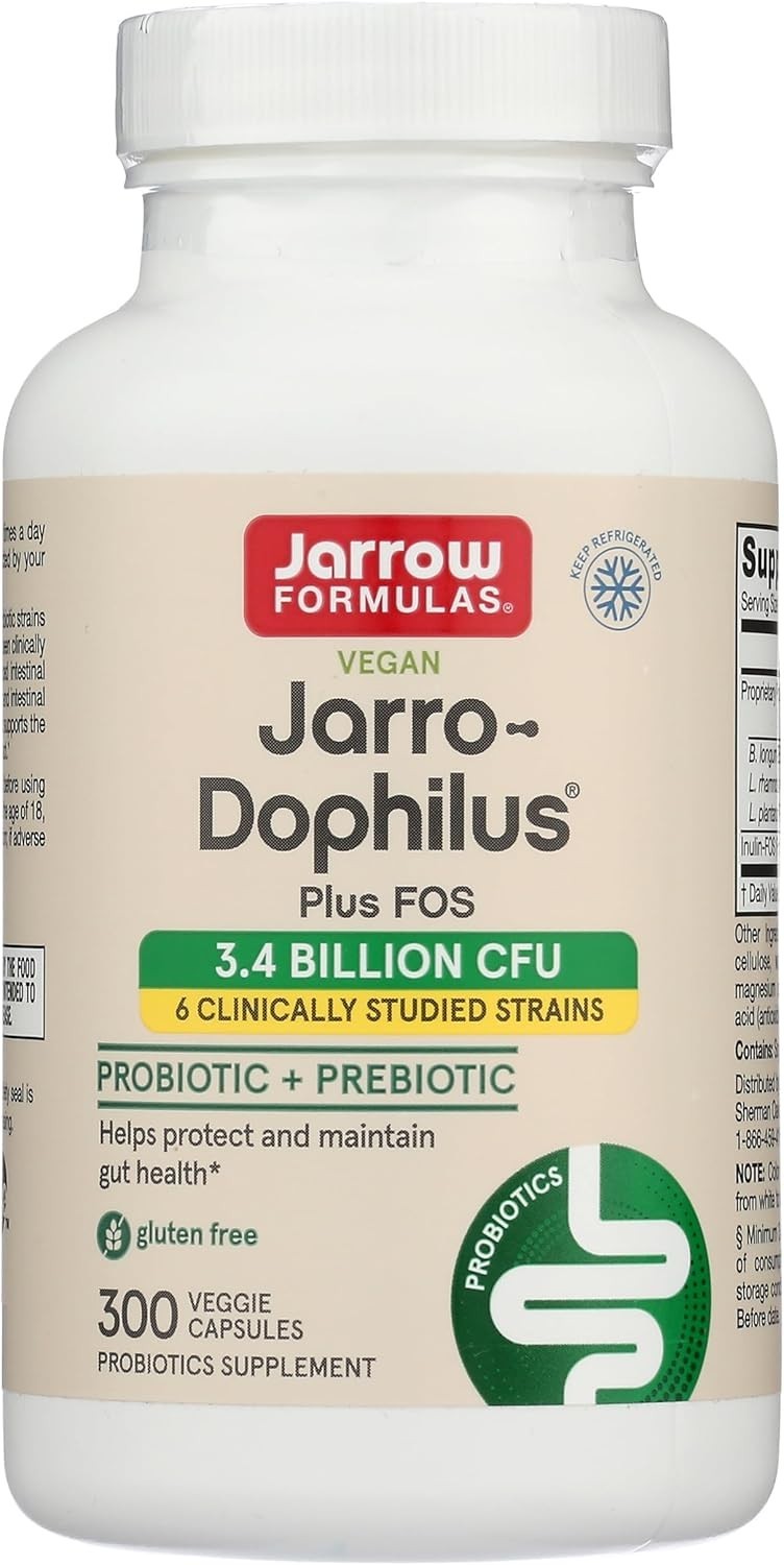 Jarrow Formulas Jarro-Dophilus + FOS, 300 CT 3.4 Billion CFU Exp. 11/25